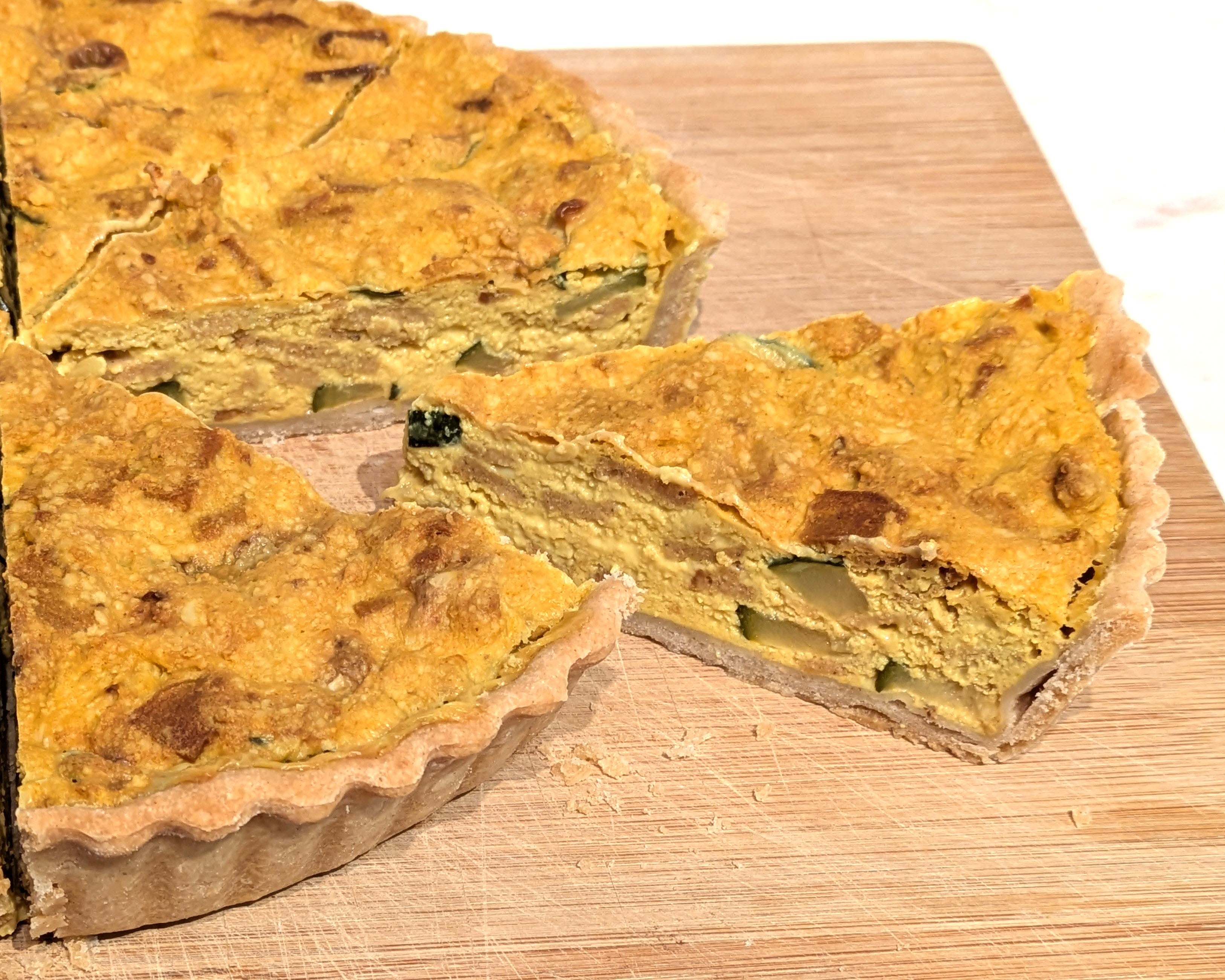 Quiche - seitan ham and courgette